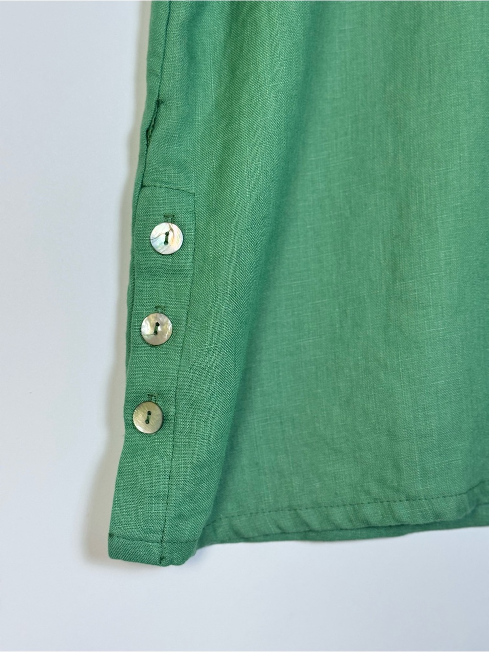 Soft Surroundings 100% Linen Green Tunic XL Made USA - Picture 4 of 9